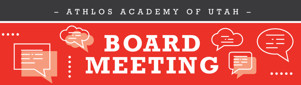 Athlos Academy of Utah - board meeting banner