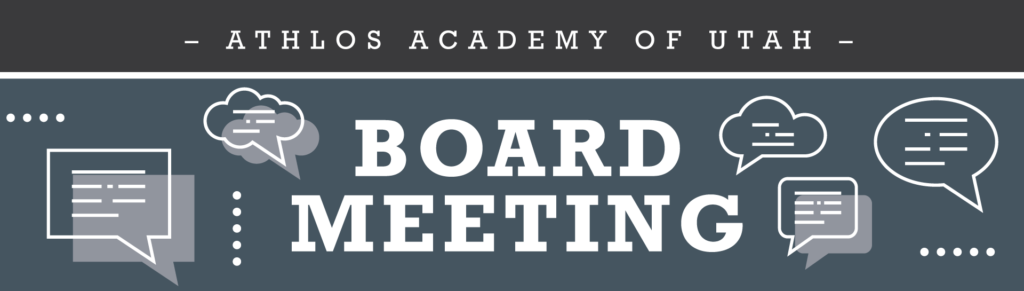 Athlos Academy of Utah - board meeting banner