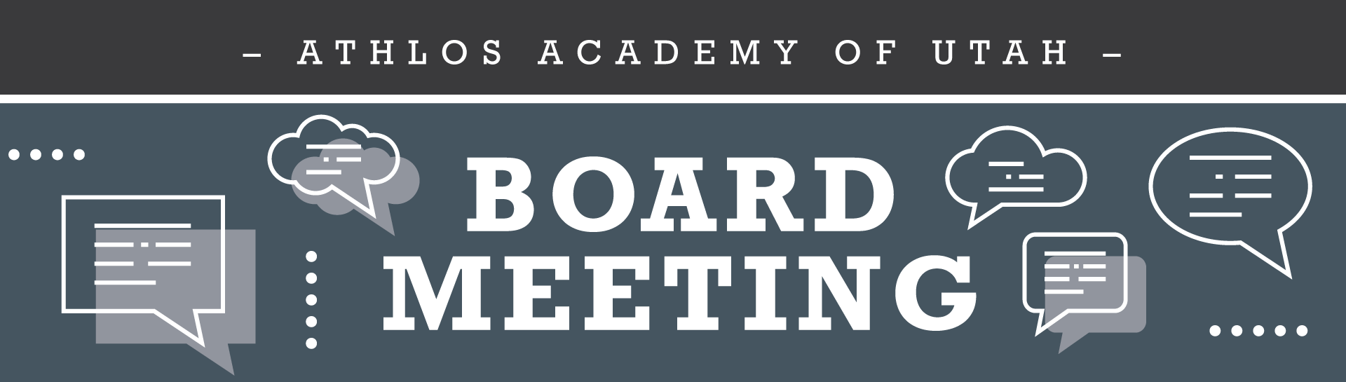 Athlos Academy of Utah - board meeting banner