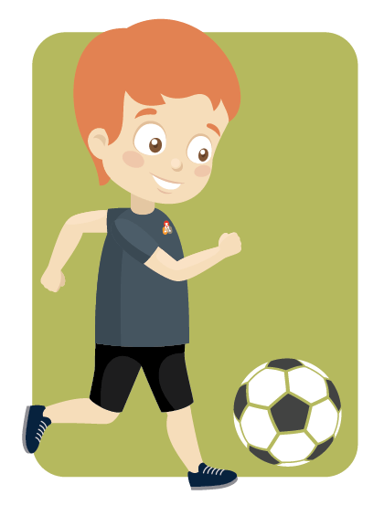 Graphic of student kicking a soccer ball