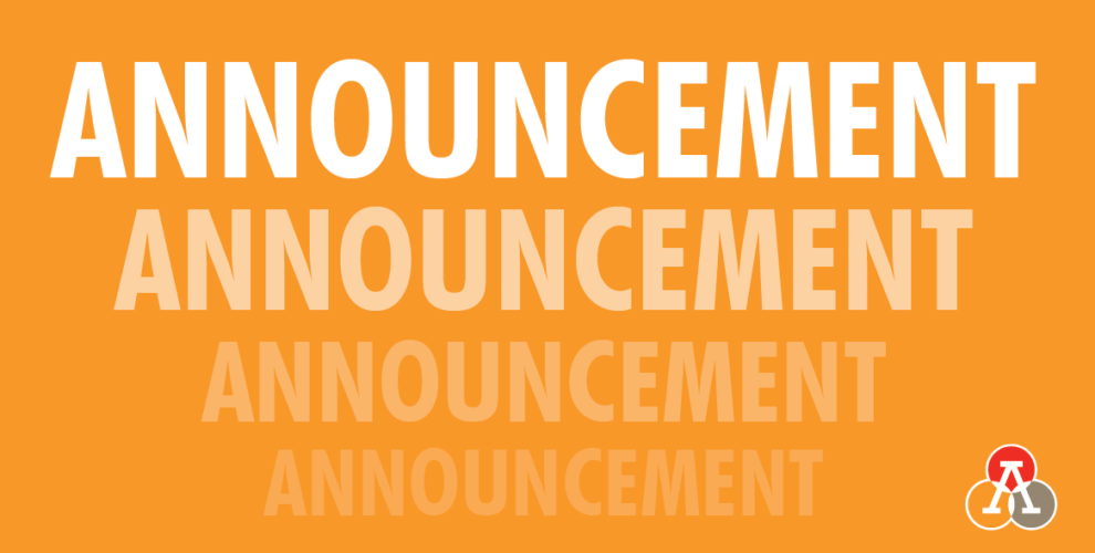 Graphic of announcement