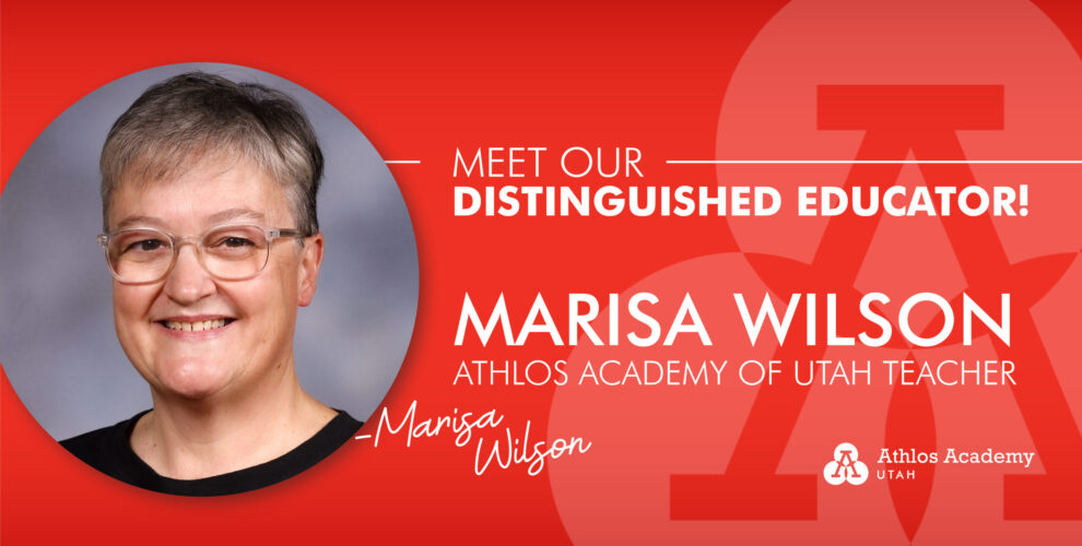 graphic with photo of Marisa Wilson saying Athlos Distinguished Educator